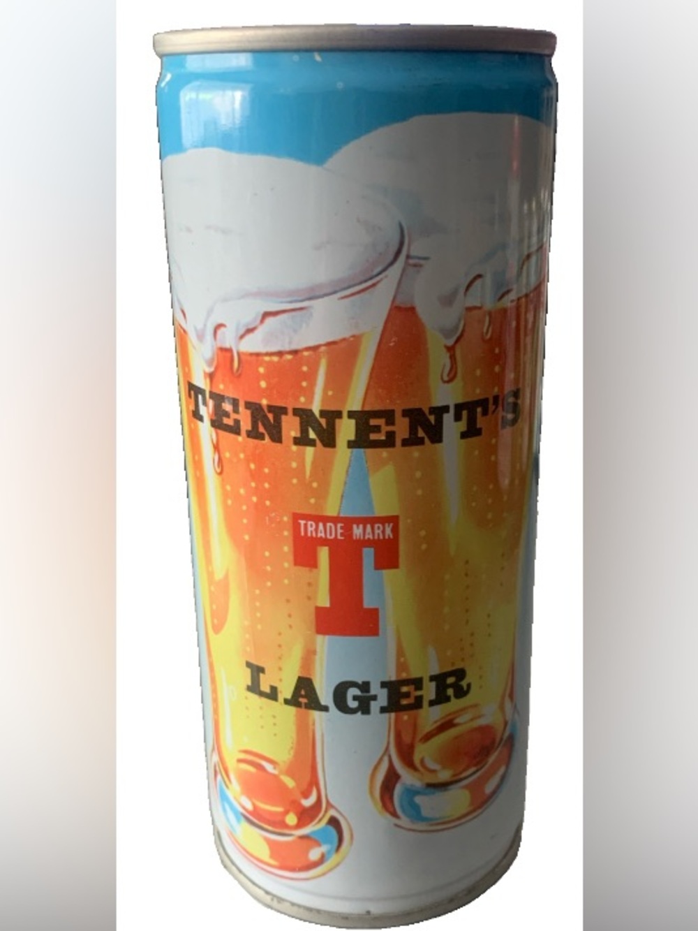 Vintage Beer Can Tennent's Lager Vicky Impatient Pull Tab Empty Steel Scotland
